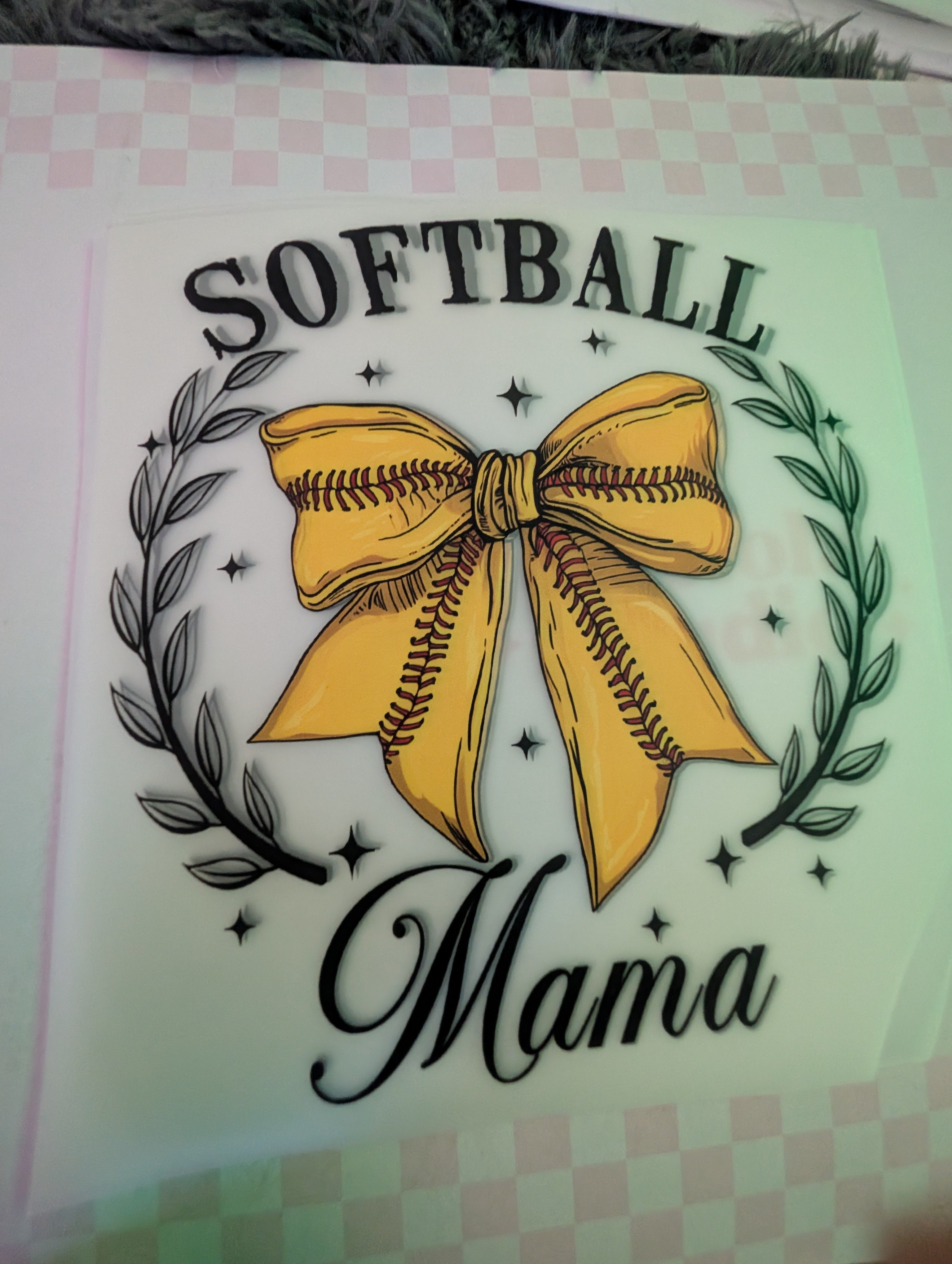 Soft ball mama bow